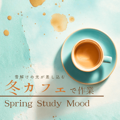 Working in a winter cafe with the light of melting snow streaming in. Spring Study Mood