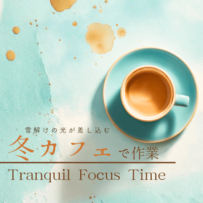 Working in a winter cafe with the light of melting snow streaming in. Tranquil Focus Time