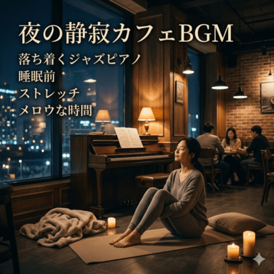 Night Serenity Cafe BGM Calming Jazz Piano for Sleep Stretch and Mellow Time